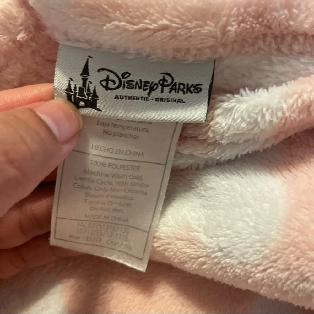 Cozy Disney Parks Blanket Pink and White Mickey Logo All Over Pattern 42x62in
